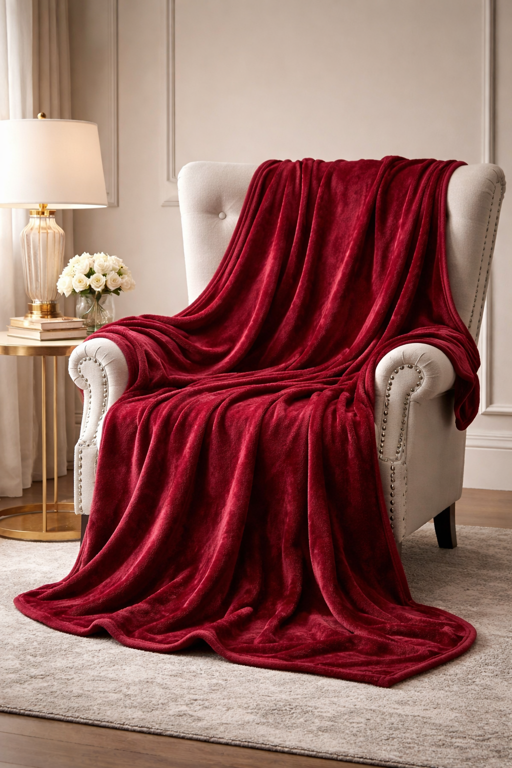 Premium Shaggy Blanket: Burgundy