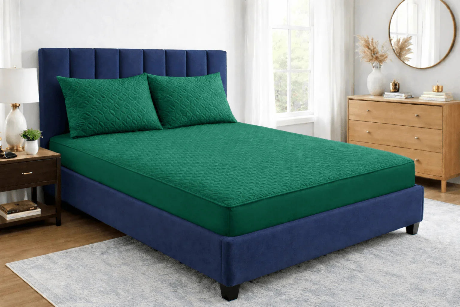 Emerald Green Waterproof Bedding Set