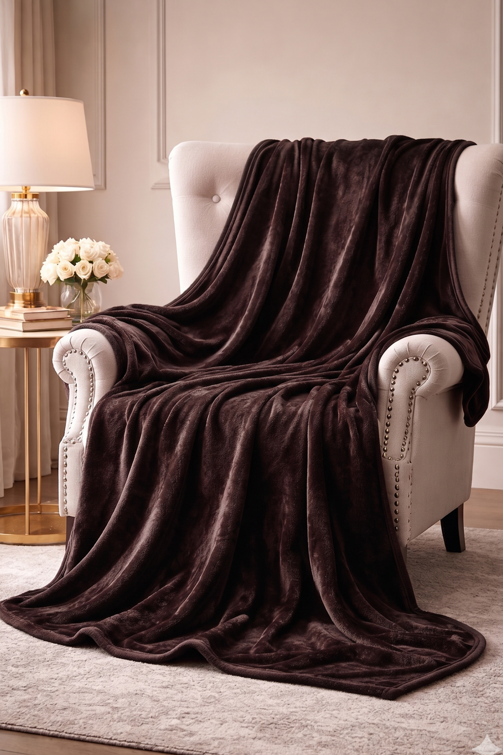 Premium Shaggy Blanket: Dark Brown