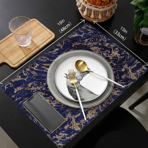 Set of 7 Pcs Luxury Velvet Table Runner blue