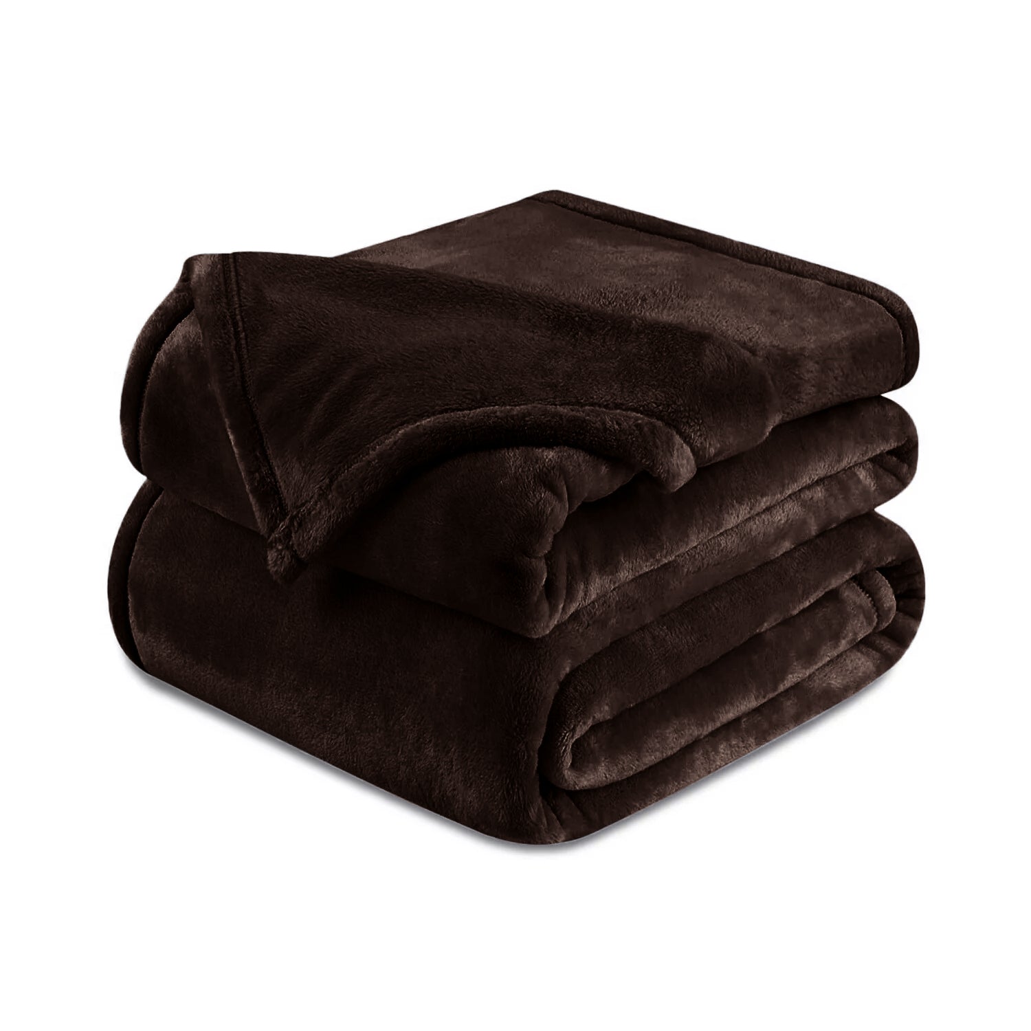 Shaggy Blanket solid pattern Dark Brown