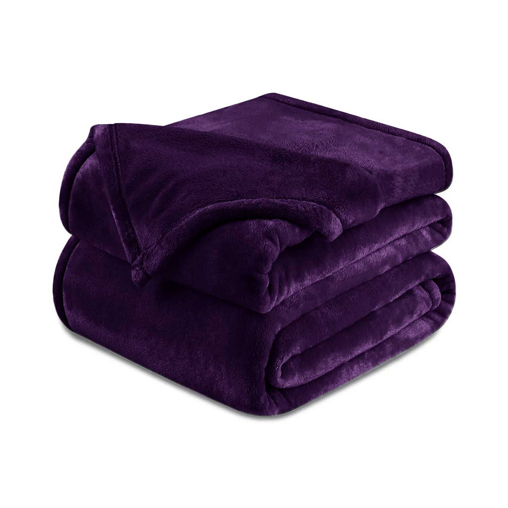 Shaggy Blanket solid pattern Purple