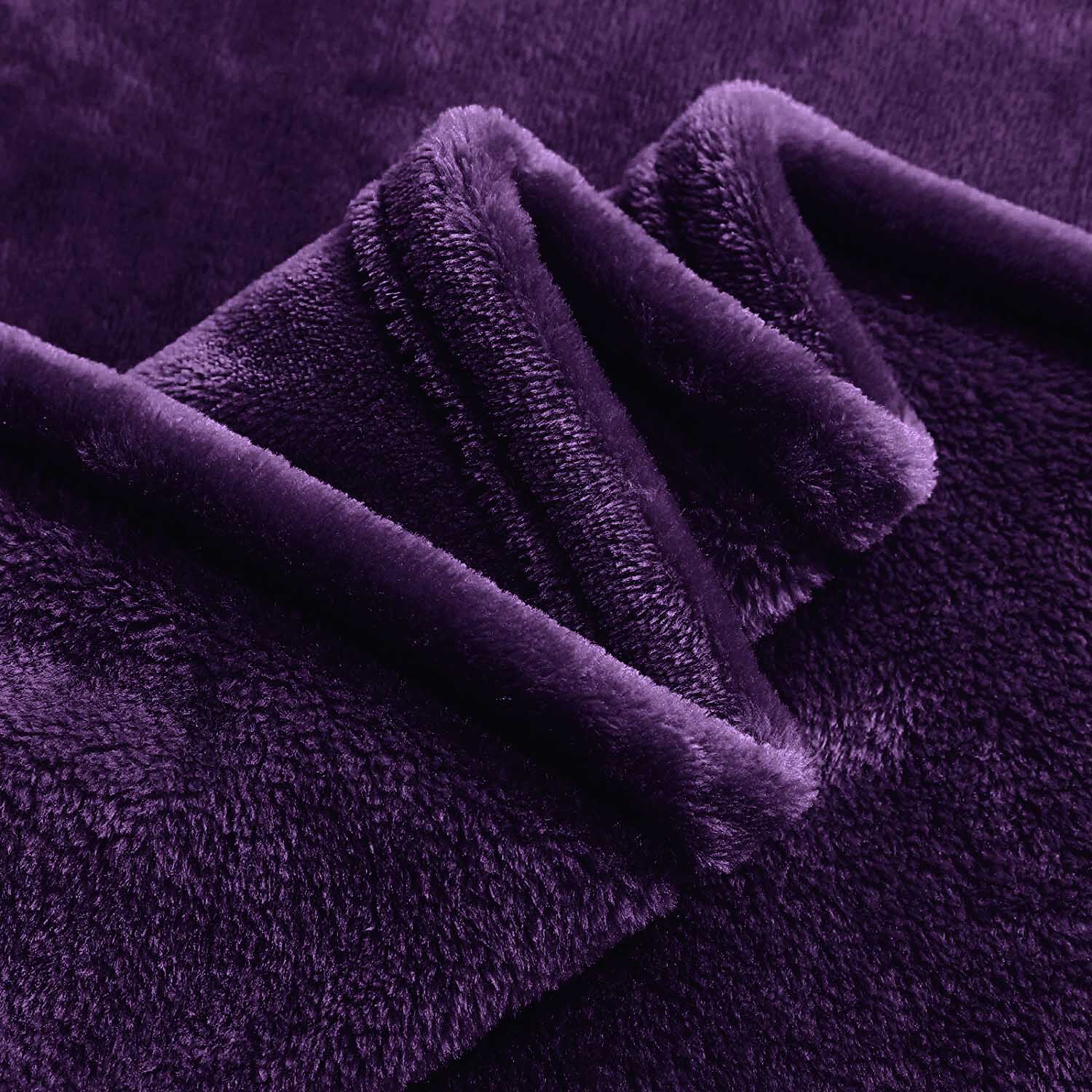 Shaggy Blanket solid pattern Purple